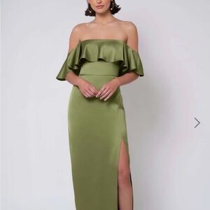Jenny Yoo Olive Off-Shoulder Gown
